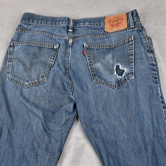 Levis Jeans 559 Mens 33x30 (32x28 Meas) Relaxed Straight Blue Denim - Picture 6 of 11